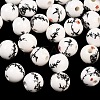 Floral Printed Porcelain Beads PORC-Q200-8mm-1-1