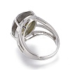 Adjustable Faceted Natural Labradorite Finger Rings RJEW-I068-B04-1-3
