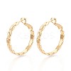 Oval Brass Hoop Earrings EJEW-T047-97G-1