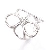 Adjustable 304 Stainless Steel Cuff Rings for Women RJEW-N052-22P-1