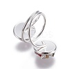 Electroplate Glass Cuff Rings RJEW-JR00248-3