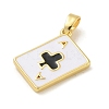 Clubs Brass Enamel Pendants KK-G517-06G-03-2