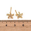 Brass Micro Pave Cubic Zirconia Stud Earrings for Women EJEW-F418-20G-5