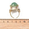 Half Round Natural Green Aventurine Cubic Zirconia Cuff Rings RJEW-M076-01G-05-3