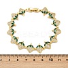 Brass Micro Pave Cubic Zirconia Link Bracelets for Women BJEW-Z126-05G-01-5