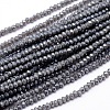 Faceted Rondelle Full Rainbow Plated Electroplate Glass Beads Strands X-EGLA-M004-2mm-A02-1
