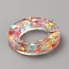 Transparent Glitter Resin Pendants RESI-TAC0005-025P-O-2
