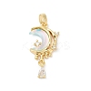 Brass Micro Pave Clear Cubic Zirconia Pendants KK-R213-05G-1