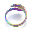 Ion Plating(IP) 304 Stainless Steel Leaf Cuff Rings RJEW-N038-125M-3