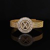 Brass Micro Pave Clear Cubic Zirconia Bangles for Women FS-WGA7409-10-1