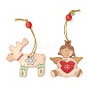 Christmas Theme Wood Big Pendant Decorations HJEW-F011-04-2