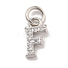 Initial Letter Brass with Cubic Zirconia Charms KK-Q814-26F-P-1