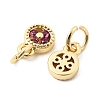 Brass Micro Pave Cubic Zirconia Pendants KK-Z147-01G-2