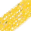 AB Color Plated Transparent Glass Beads Strands GLAA-G127-01M-1