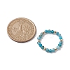 Natural Lapis Lazuli/Apatite with Glass Braided Beaded Finger Rings RJEW-JR00670-3
