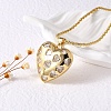 Heart Brass Micro Pave Clear Cubic Zirconia Pendant Necklaces for Women NJEW-S385-04A-G-1
