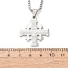 304 Stainless Steel Jerusalem Cross Pendant Box Chain Necklaces LS-NJEW-NH0003-01P-3