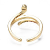 Spakling Cubic Zirconia Snake Wrap Cuff Ring RJEW-N035-070B-NF-2