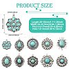20Pcs 10 Styles Alloy Pave Synthetic Turquoise Pendants FIND-CJ0004-29-2