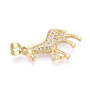 Brass Micro Pave Clear Cubic Zirconia Pendants KK-T080-11G-2