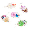5Pcs Transparent Glass Pendants GLAA-TA0002-84-2