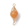 7Pcs 7 Styles Natural & Synthetic Mixed Gemstone Copper Wire Wrapped Connector Charms PALLOY-JF02517-01-3