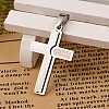 Latin Cross 304 Stainless Steel Pendants STAS-I035-22-2