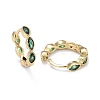Brass Micro Pave Cubic Zirconia Huggie Hoop Earrings LS-EJEW-K083-34G-C-2