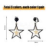 3 Pairs 3 Colors Brass Clip-on Earrings EJEW-FI0002-71-2