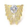 Rack Plating Brass Micro Pave Clear Cubic Zirconia Open Cuff Rings RJEW-M162-03G-2