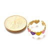 201 Stainless Steel Enamel Open Cuff Ring for Women RJEW-A053-04G-02-4