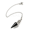 Natural Obsidian Pointed Dowsing Pendulums AJEW-P113-01P-02-2