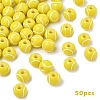 50Pcs Tennis Opaque Acrylic Beads SACR-YW0002-02-1