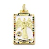Brass Micro Pave Cubic Zirconia Pendants with Enamel KK-H458-03G-18-1