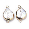 Plated Natural Baroque Pearl Keshi Pearl Links connectors LS-PEAR-S012-01-2