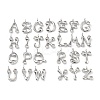 26Pcs 26 Styles Rack Plating Brass Micro Pave Cubic Zirconia Pendants KK-P247-09P-1