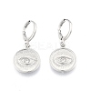 Clear Cubic Zirconia Horse Eye Dangle Leverback Earrings EJEW-N012-104P-2