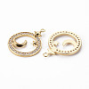 Brass Micro Pave Clear Cubic Zirconia Pendants KK-Q765-006-NF-2