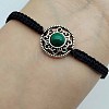 Alloy & Gemstone Round Bead Braided Bead Bracelets KO2784-5-1