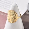 Flat Round 304 Stainless Steel Open Cuff Ring for Women RJEW-M049-01G-02-4