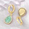 Brass Micro Pave Cubic Zirconia Hoop Dangle Earrings KK-CBA8324-11G-04-2