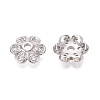 Brass Micro Pave Clear Cubic Zirconia Bead Caps KK-Q071-07P-02-2