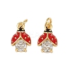 Brass Micro Pave Cubic Zirconia Pendants LS-KK-C095-08B-G-1