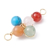 Mixed Gemstone Connector Charms PALLOY-JF02224-01-3