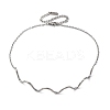304 Stainless Steel Wave Shape Link Chain Necklaces for Women LS-NJEW-S439-08P-4