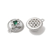 Brass Micro Pave Clear Cubic Zirconia Charms KK-Z073-24P-2
