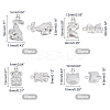 200Pcs 4 Style 316 Surgical Stainless Steel Pendants STAS-DC0003-49-3
