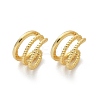 Triple-Layer Brass Open Cuff Earrings for Women EJEW-G297-33G-2