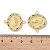 Rack Plating Brass Cubic Zirconia Virgin Mary Oval Connector Charms KK-C084-35B-G-3