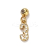 925 Sterling Silver Micro Pave Clear Cubic Zirconia European Dangle Charms STER-A045-01G-3-1